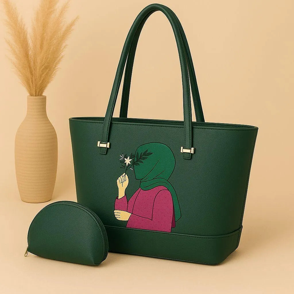 Premium Women’s PU Leather Printed Handbag Set