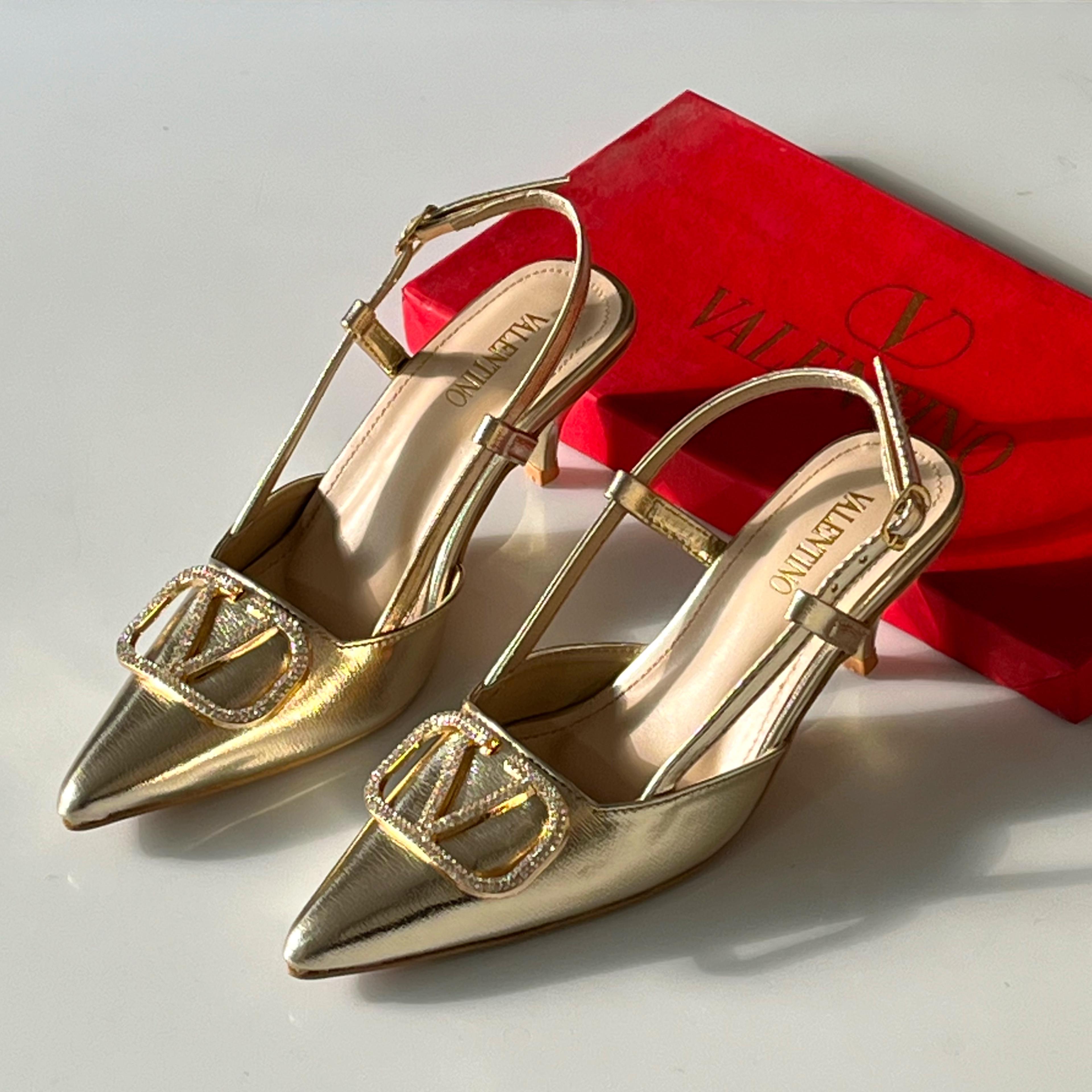 Luxury Gold Pointed Heels