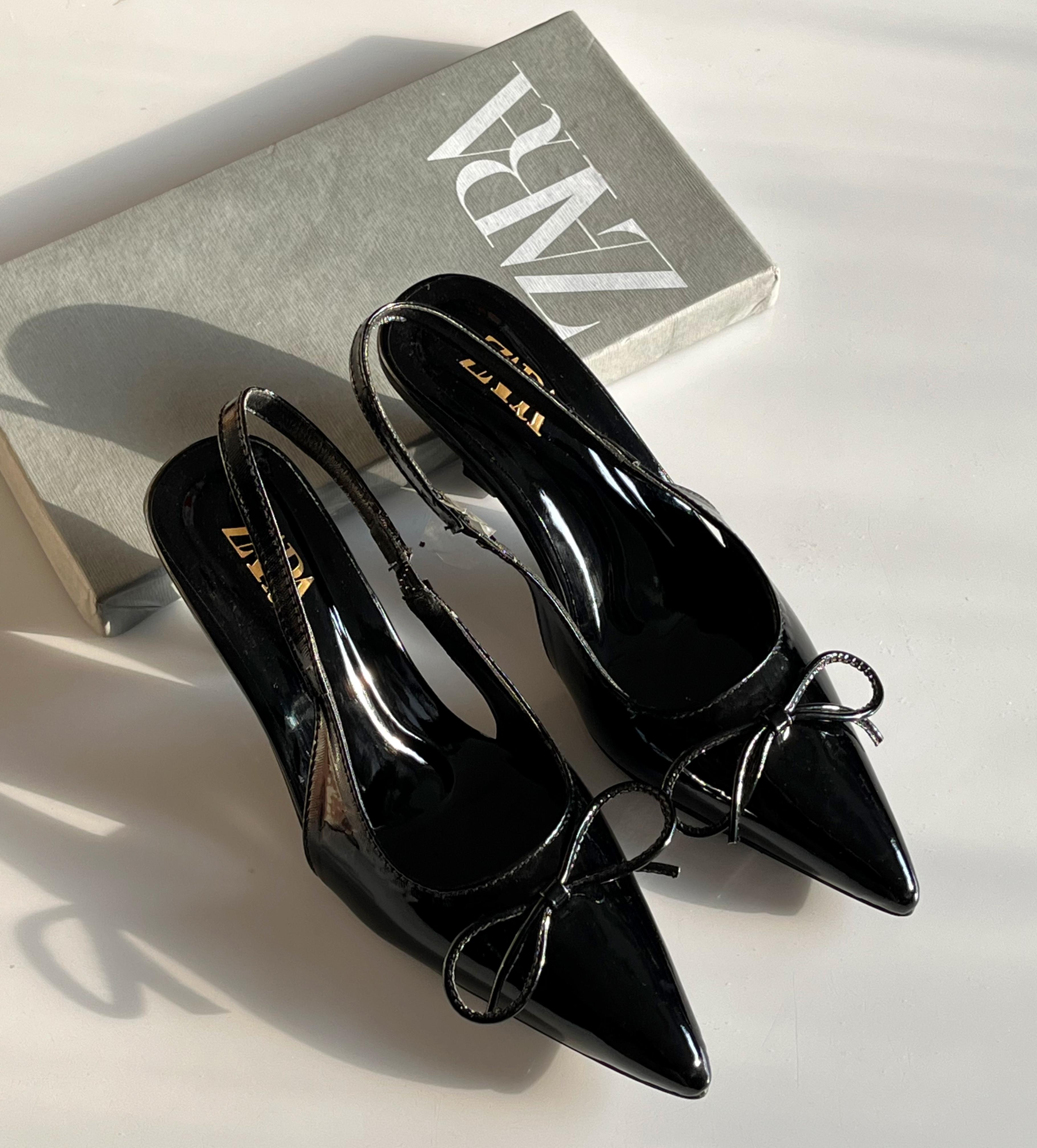 Elegant Patent Slingback Heels