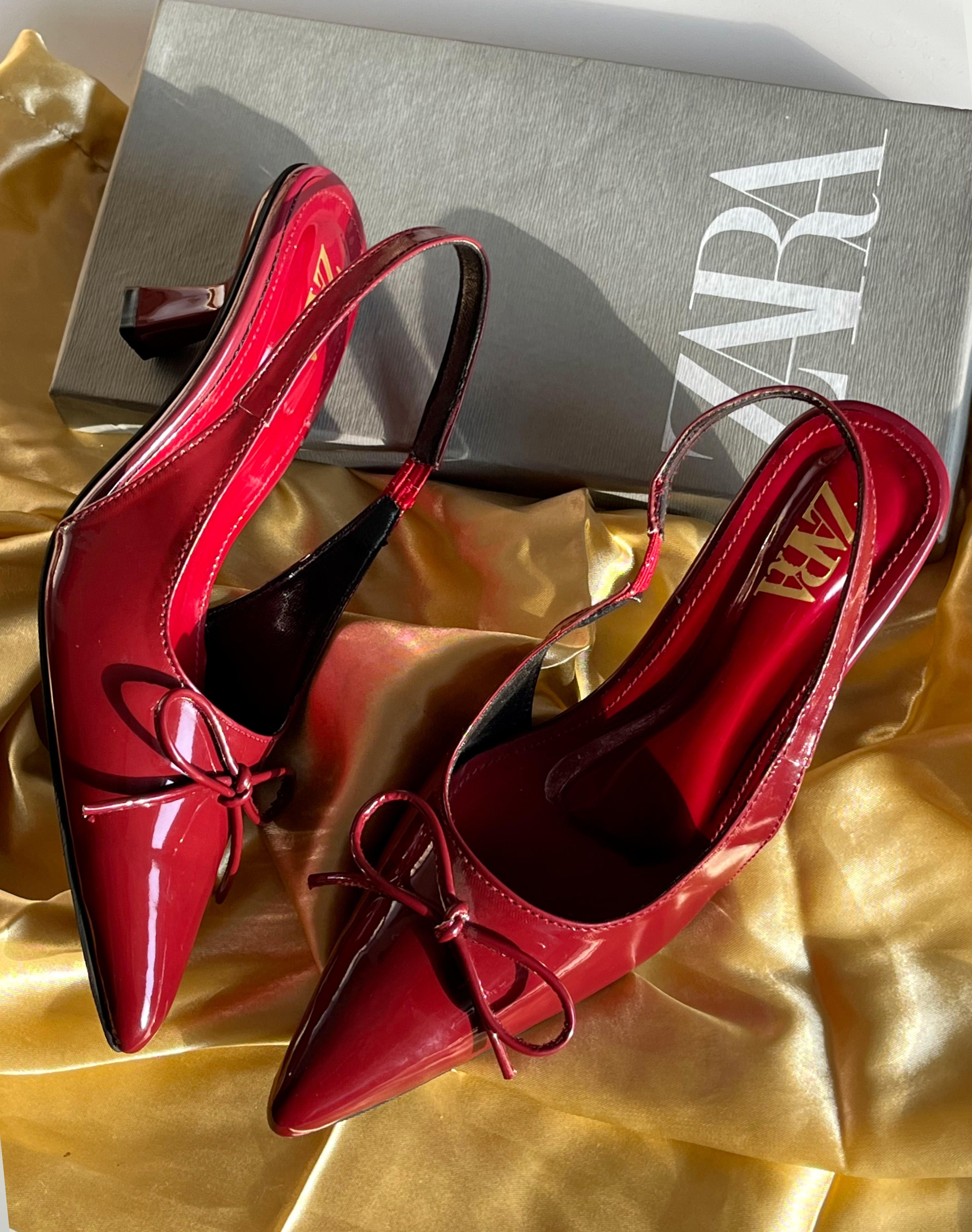 Elegant Patent Slingback Heels