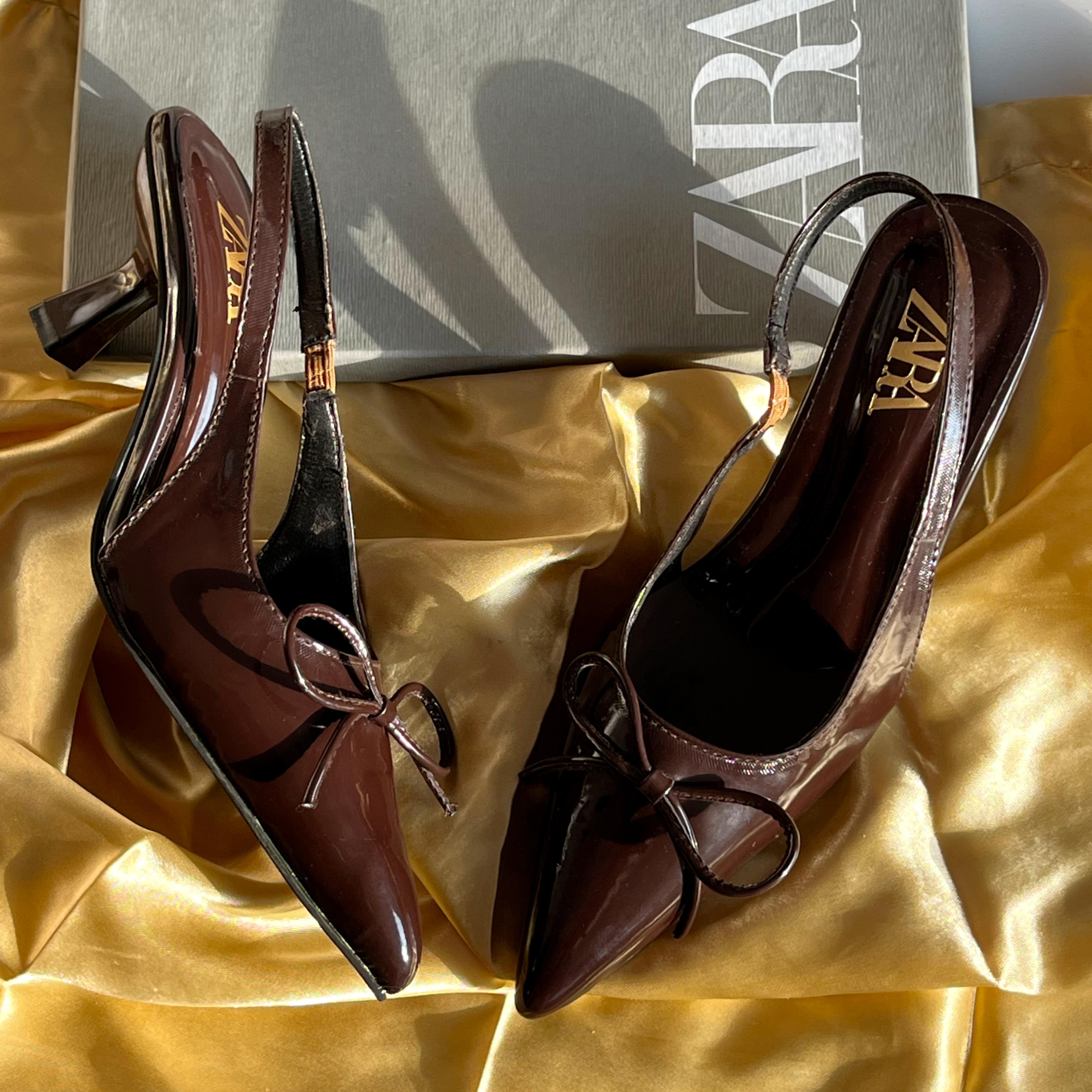 Elegant Patent Slingback Heels