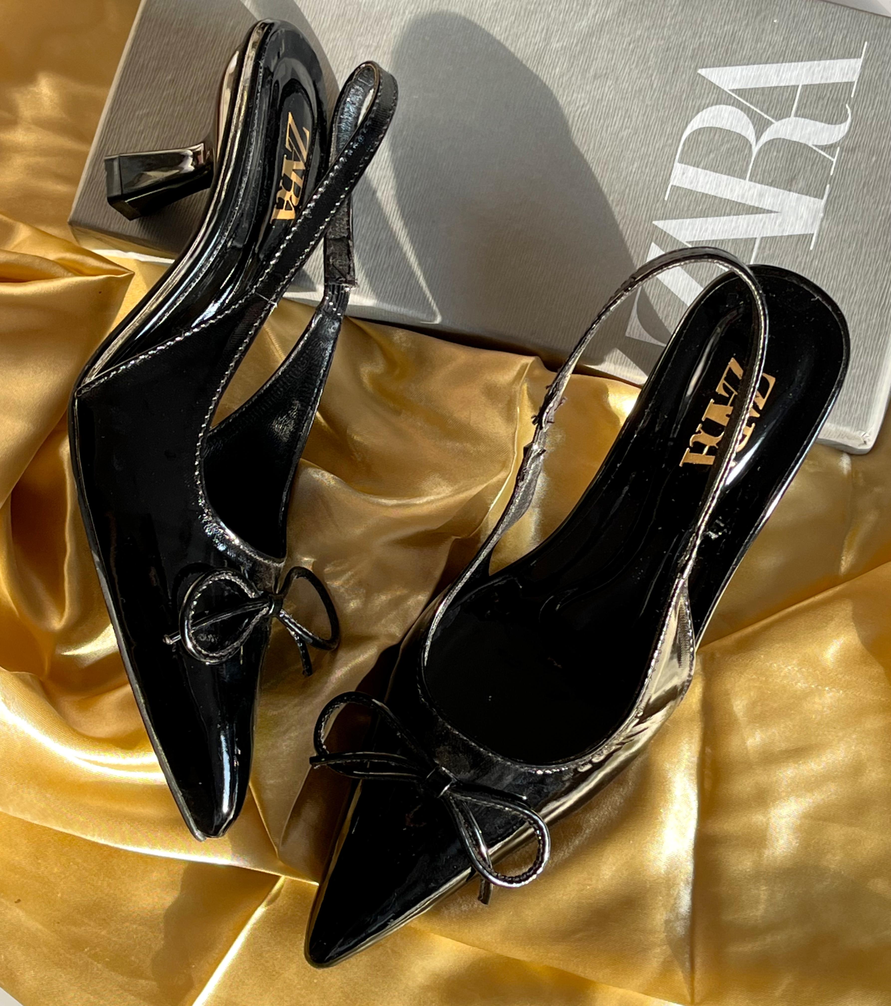 Elegant Patent Slingback Heels