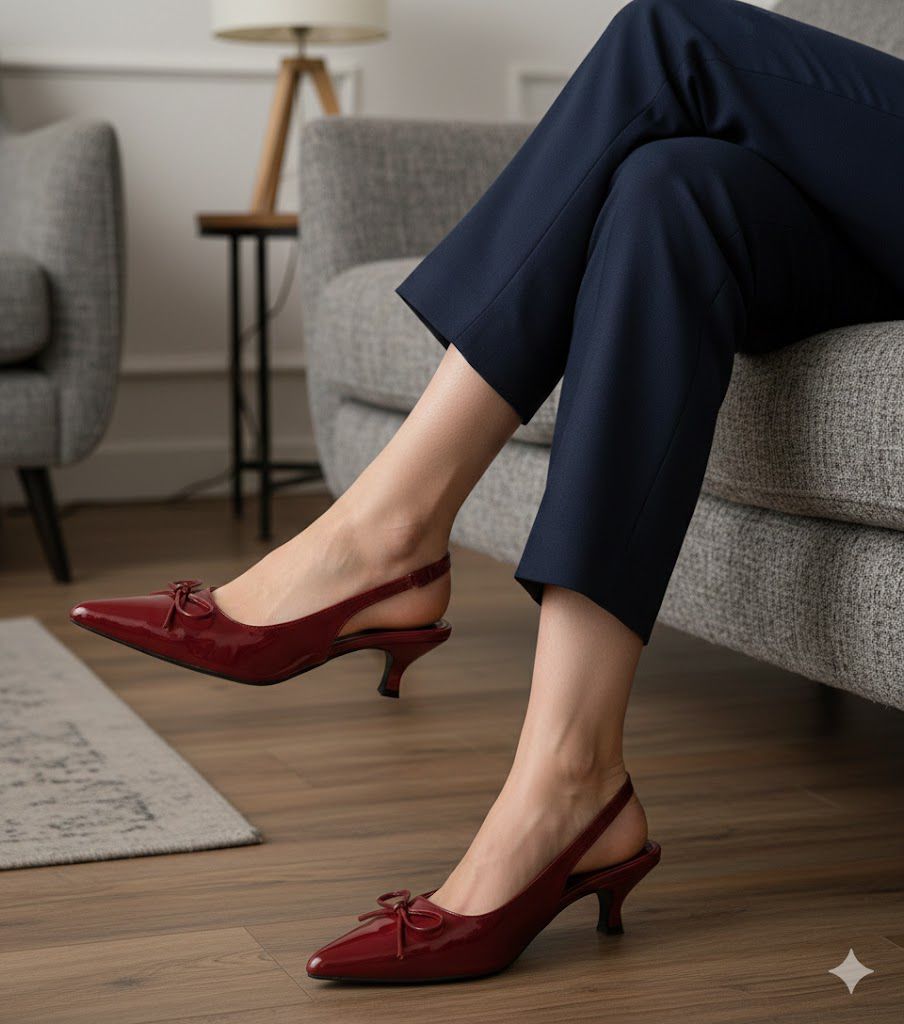 Elegant Patent Slingback Heels