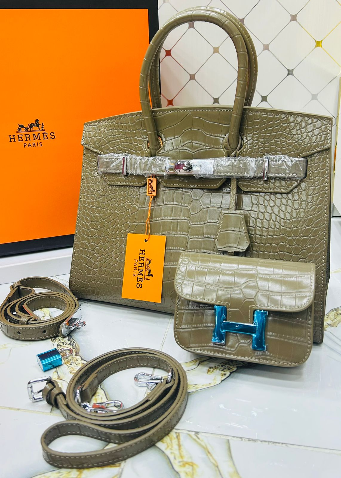 Luxury  Croc Tote Bag Set