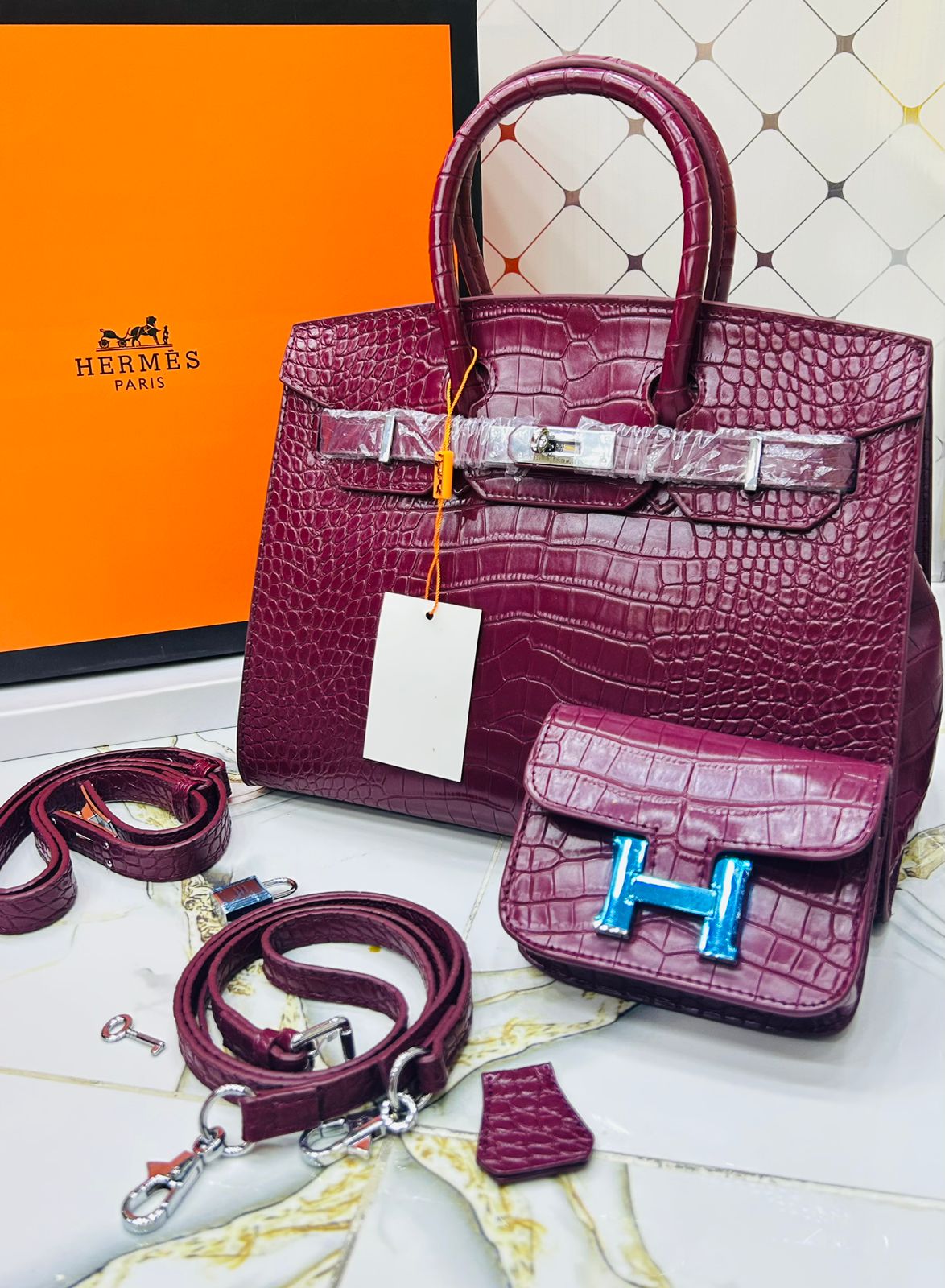 Luxury  Croc Tote Bag Set