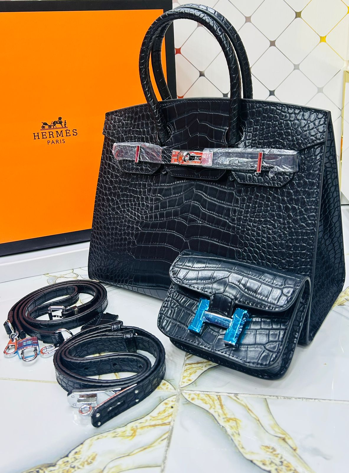 Luxury  Croc Tote Bag Set