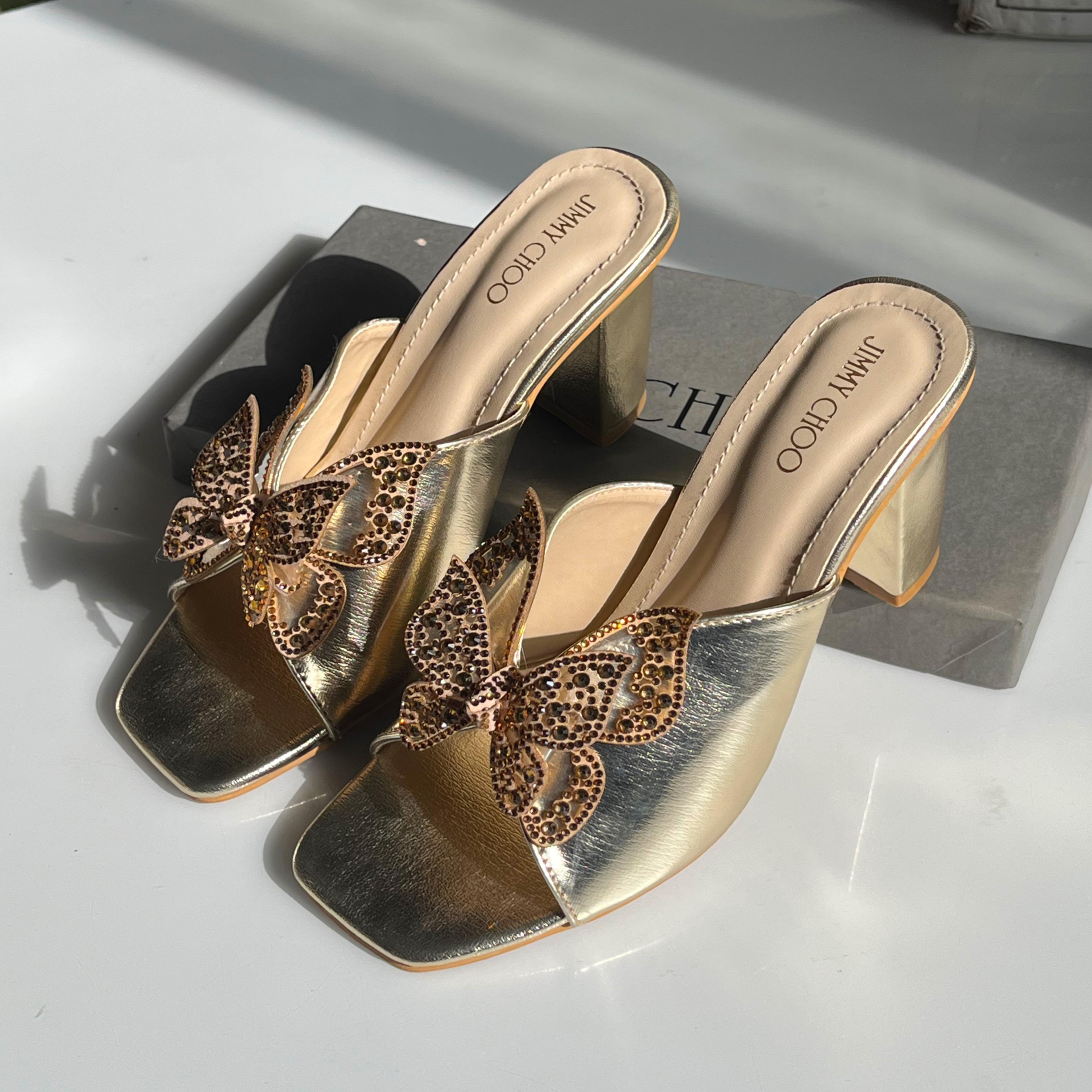 Golden Butterfly Heels