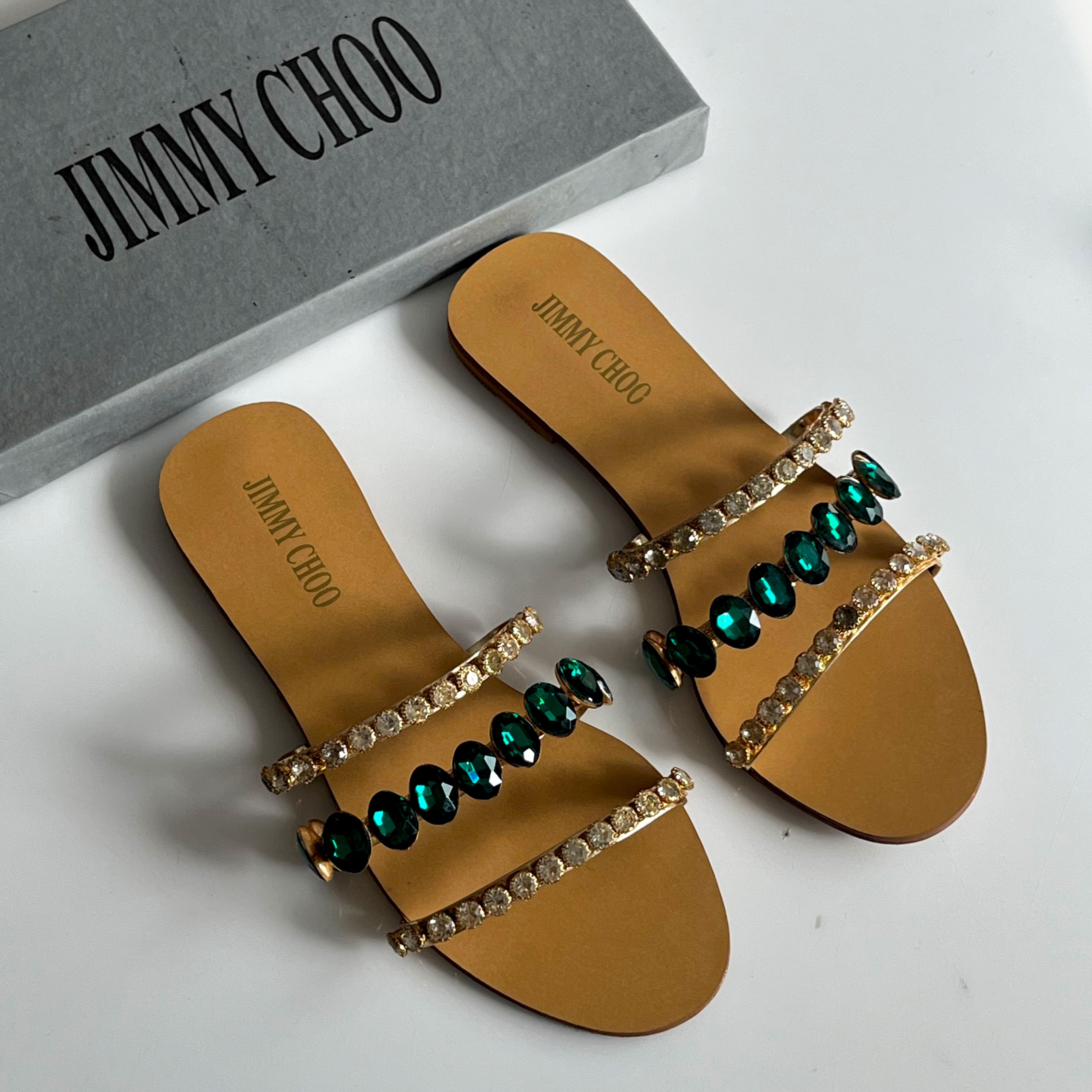 Emerald Crystal Luxe Flats