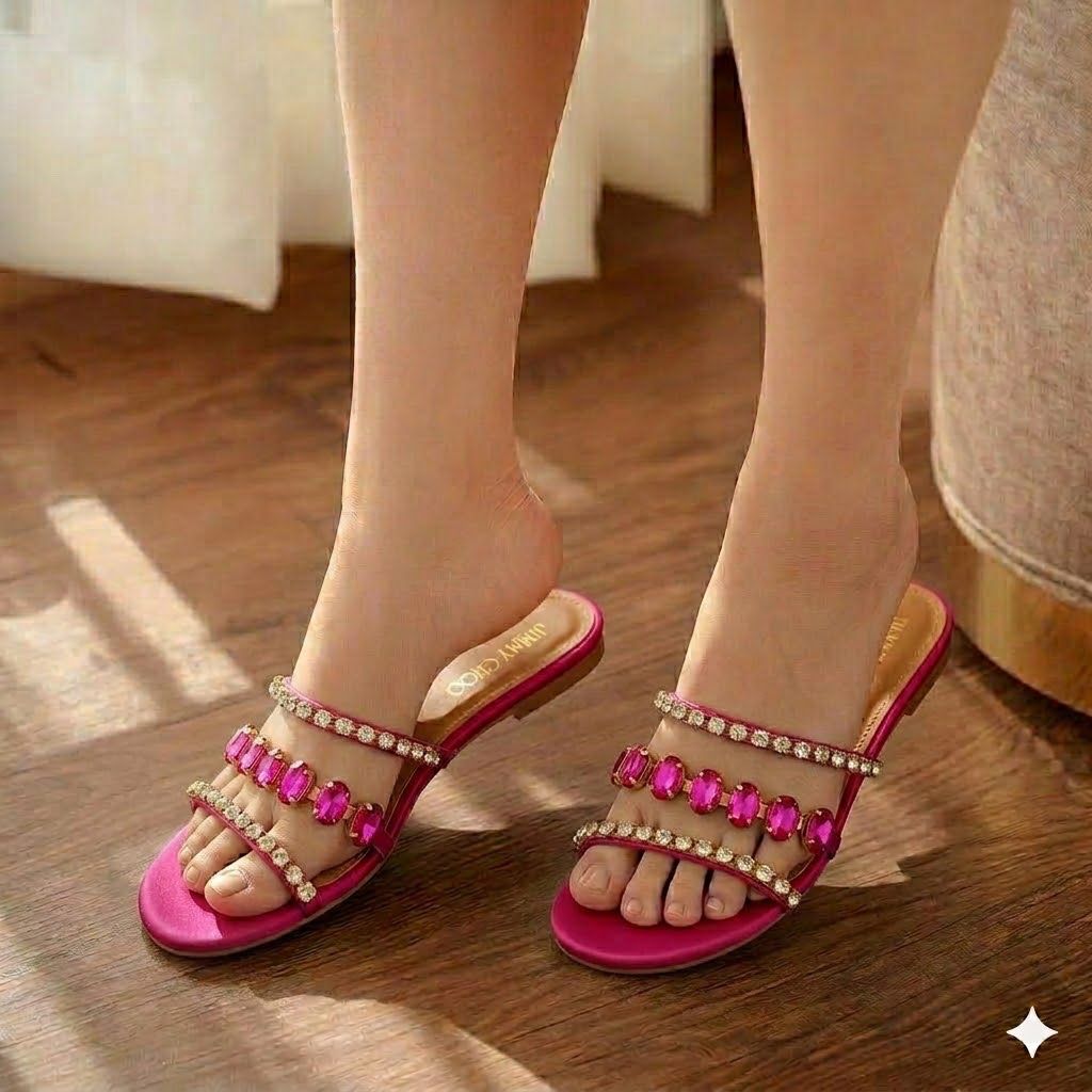 Emerald Crystal Luxe Flats