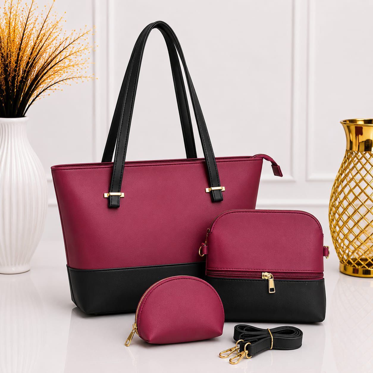 Elegant 3-Piece Luxury Handbag Se