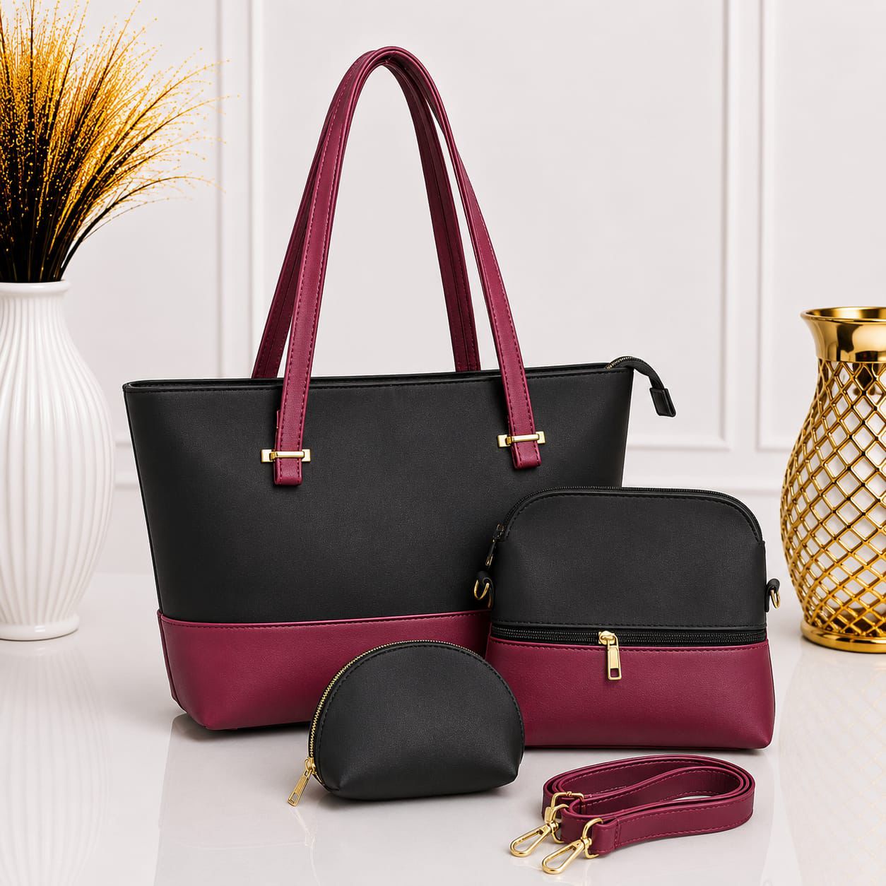 Elegant 3-Piece Luxury Handbag Se