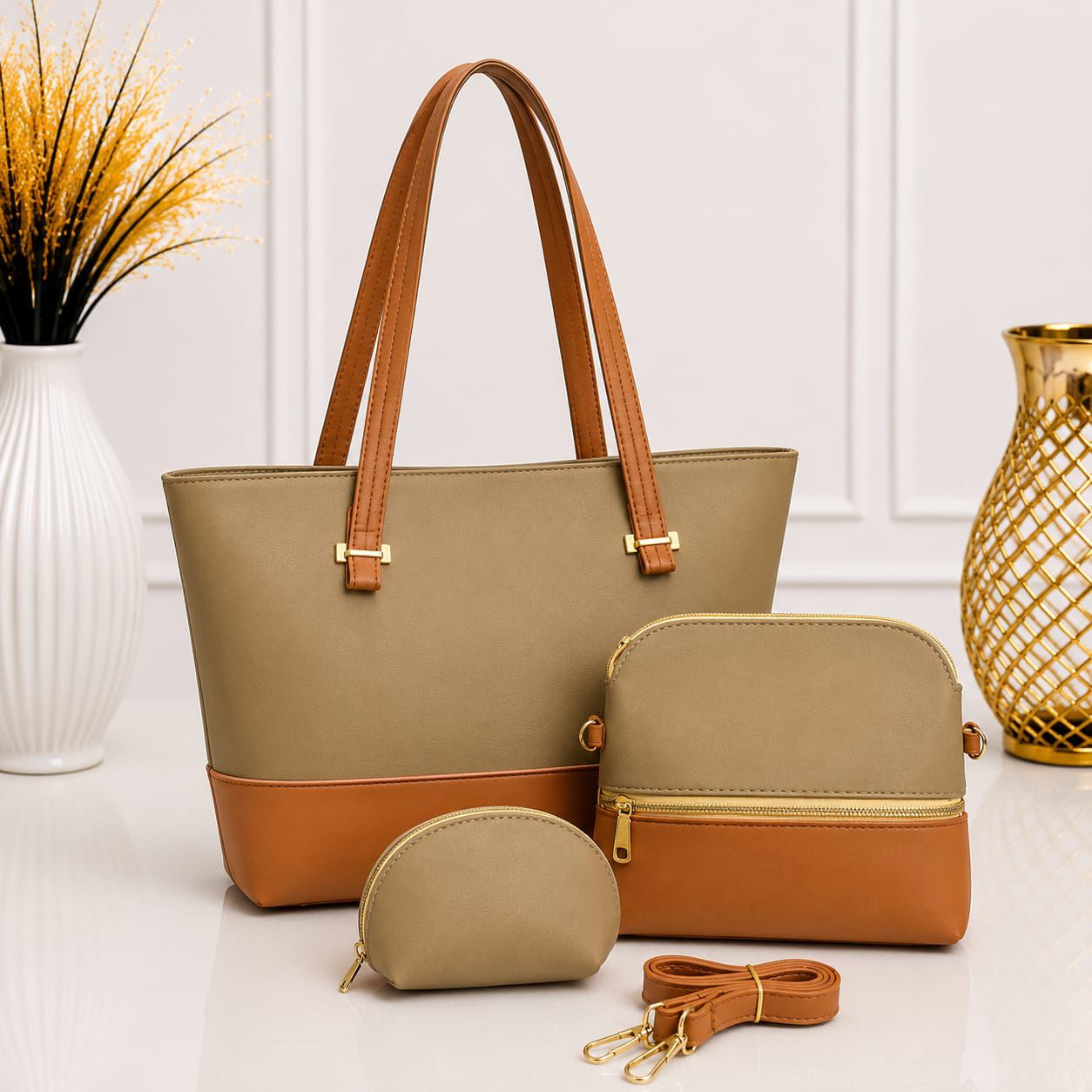Elegant 3-Piece Luxury Handbag Se