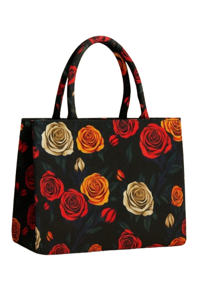 Women’s Rose Floral Print Tote Bag