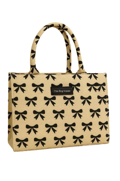 Girls Stylish Bow Print Tote Hand Bag