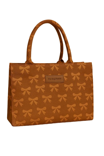Girls Stylish Bow Print Tote Hand Bag