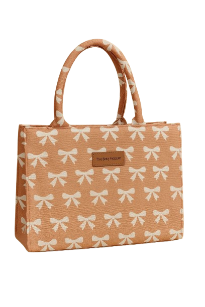 Girls Stylish Bow Print Tote Hand Bag