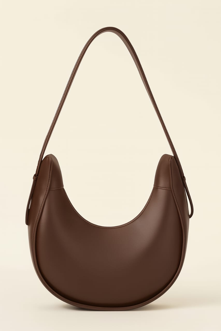 Women’s Maroon Crescent Shoulder Bag