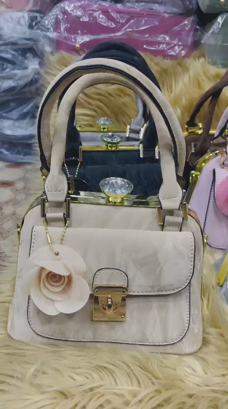 Luxury Pearl Rose Handbag