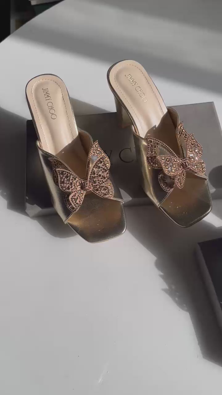 Golden Butterfly Heels